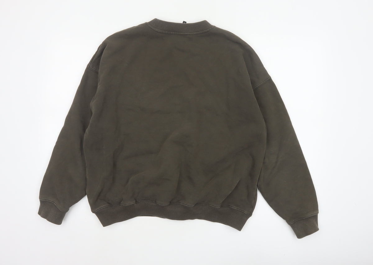 Adanola Women's Brown S Oversized Pullover Crew Neck Outdoor Sweatshirt