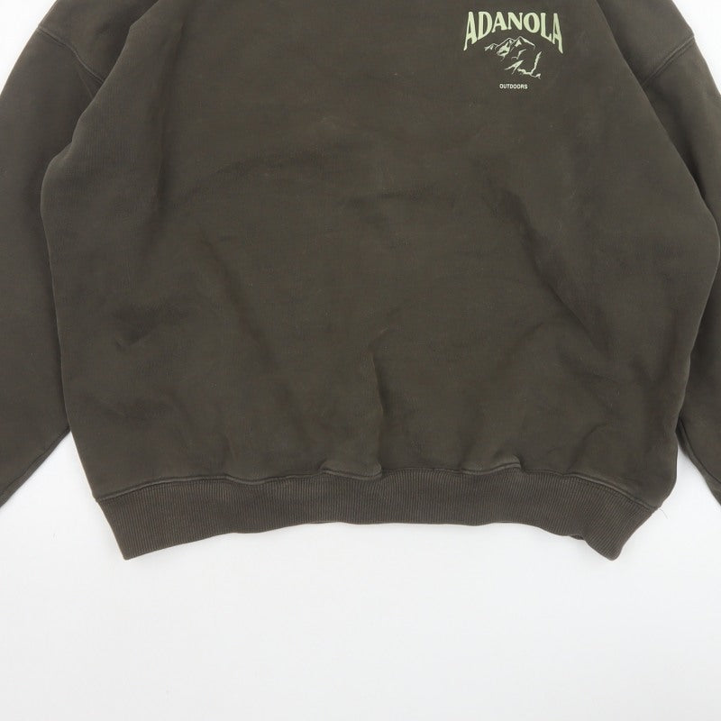 Adanola Women's Brown S Oversized Pullover Crew Neck Outdoor Sweatshirt
