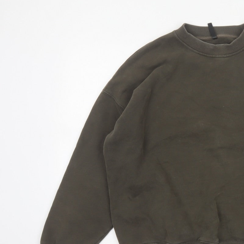 Adanola Women's Brown S Oversized Pullover Crew Neck Outdoor Sweatshirt