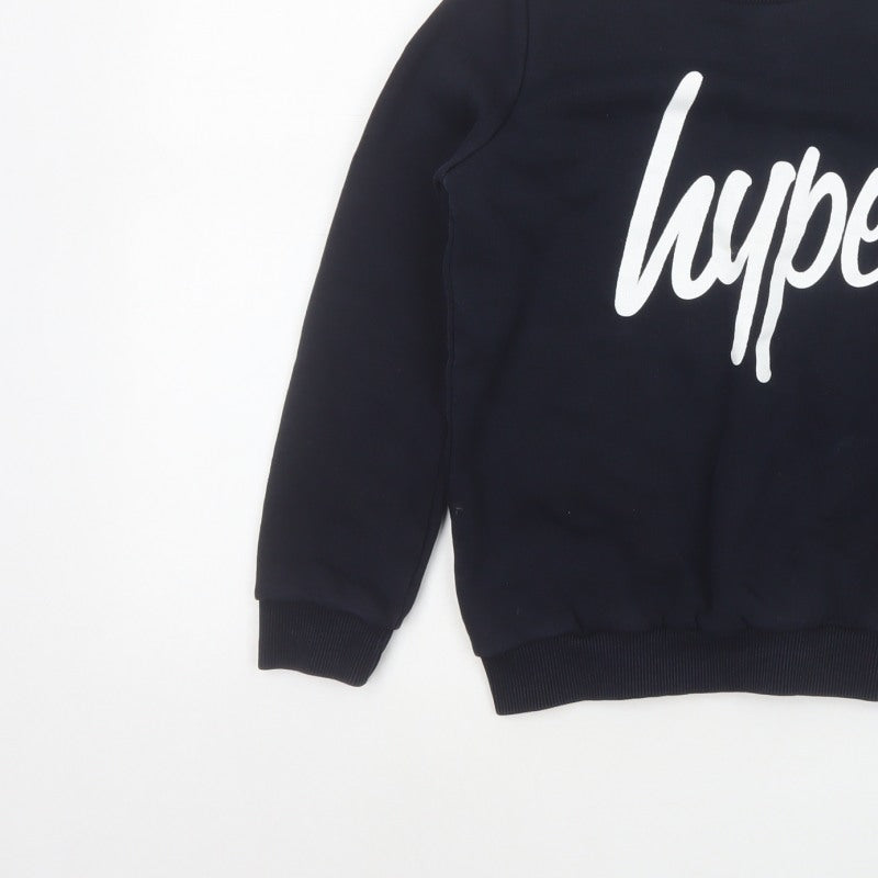 Hype Boys Black 11-12 Years Logo Graphic Pullover Sweatshirt