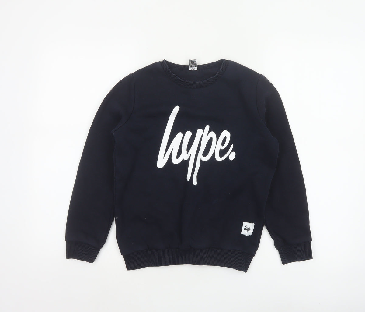 Hype Boys Black 11-12 Years Logo Graphic Pullover Sweatshirt