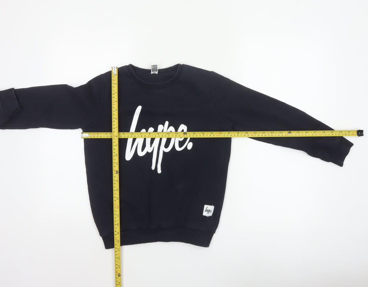 Hype Boys Black 11-12 Years Logo Graphic Pullover Sweatshirt