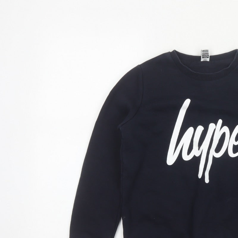 Hype Boys Black 11-12 Years Logo Graphic Pullover Sweatshirt