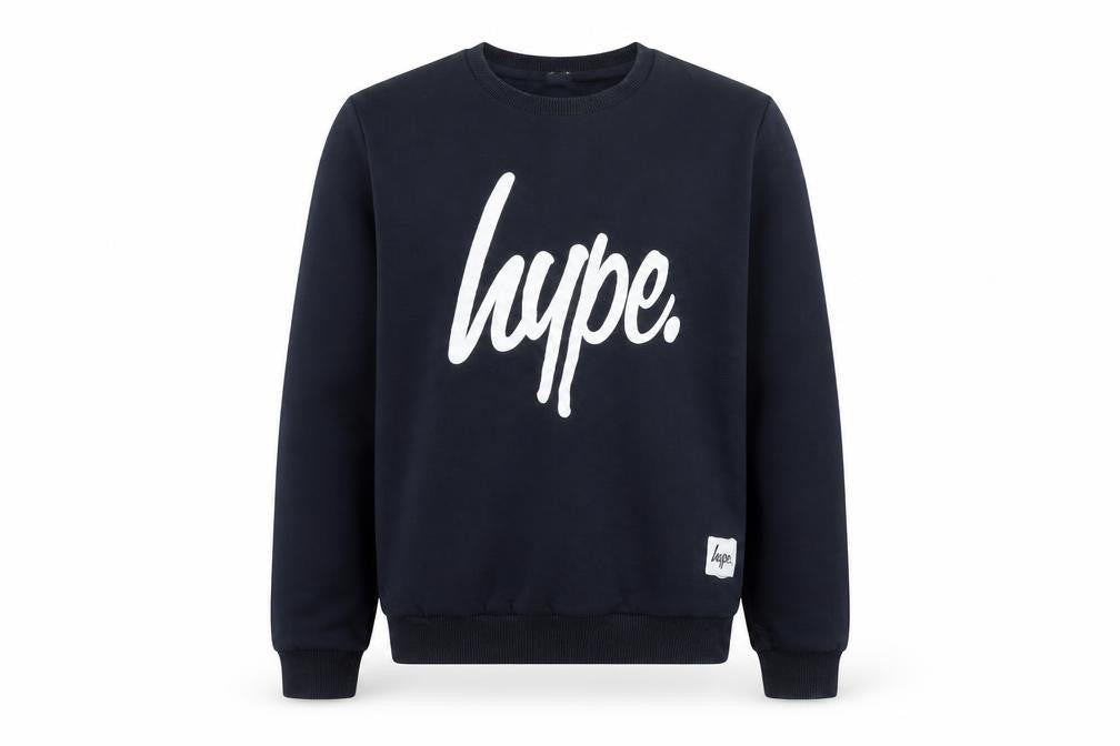 Hype Boys Black 11-12 Years Logo Graphic Pullover Sweatshirt