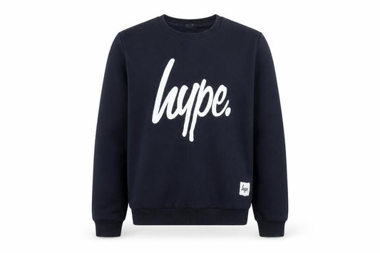Hype Boys Black 11-12 Years Logo Graphic Pullover Sweatshirt