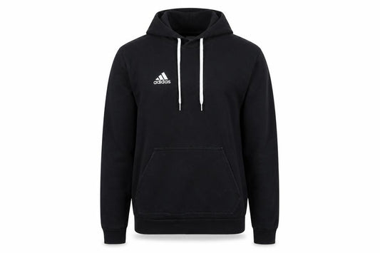 adidas Men’s Black S Pullover Hoodie Logo Drawstring Sports