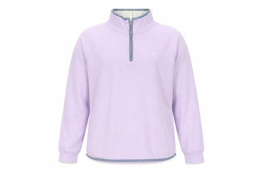 Crew Clothing Company Women Purple UK 14 1/4 Zip Fleece Sweatshirt
