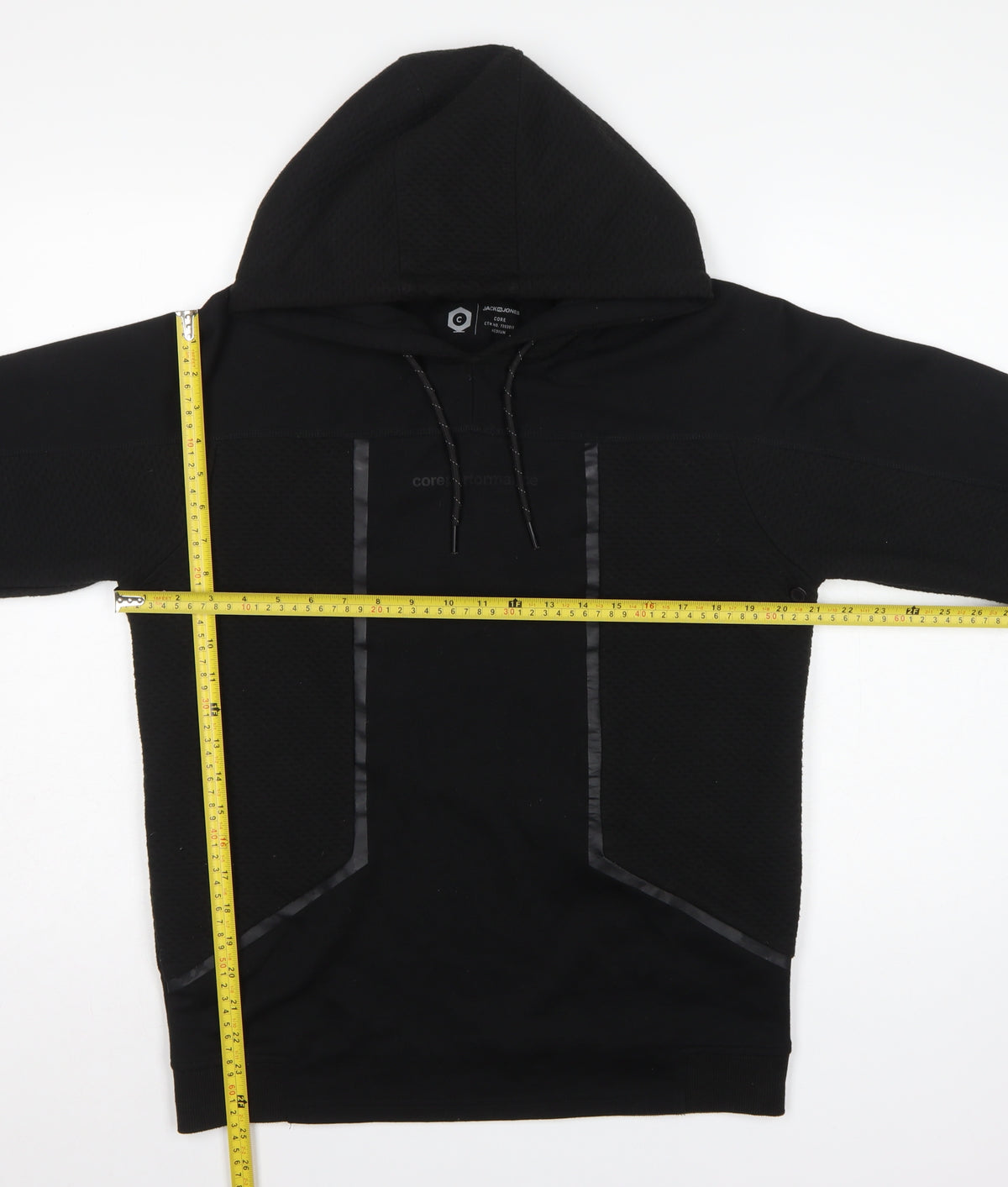 Jack & Jones Men Black M Pullover Hoodie Core Performance Pockets