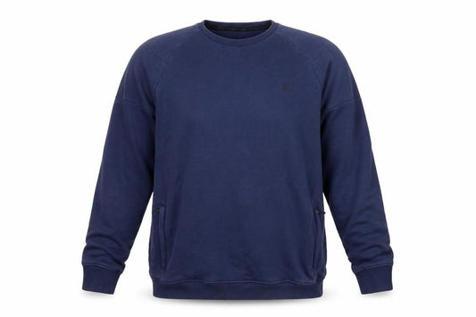 Next Active Men’s Blue 2XL Crew Neck Pullover Sweatshirt Zip Pockets