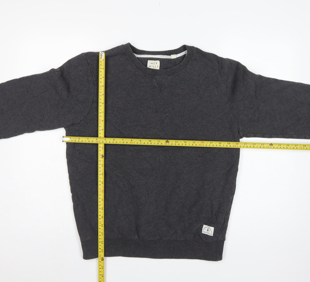 Jack Wills Mens Grey M Pullover Crew Neck Logo Sweatshirt