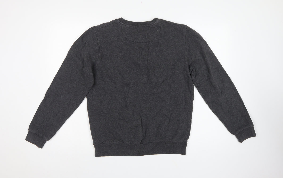 Jack Wills Mens Grey M Pullover Crew Neck Logo Sweatshirt