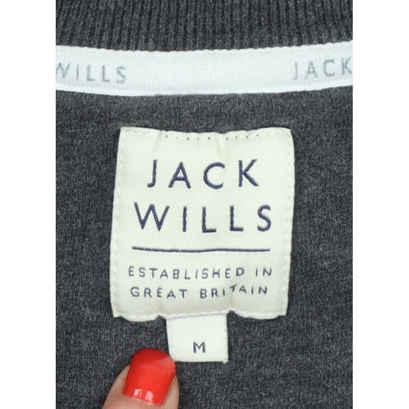 Jack Wills Mens Grey M Pullover Crew Neck Logo Sweatshirt