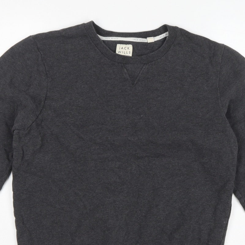 Jack Wills Mens Grey M Pullover Crew Neck Logo Sweatshirt