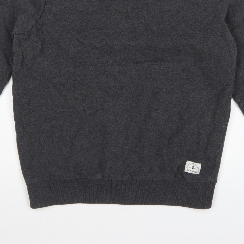 Jack Wills Mens Grey M Pullover Crew Neck Logo Sweatshirt