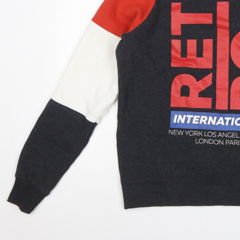 Retro Jeans Men’s Black Red M Graphic Logo Pullover Sweatshirt