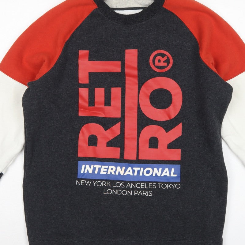 Retro Jeans Men’s Black Red M Graphic Logo Pullover Sweatshirt