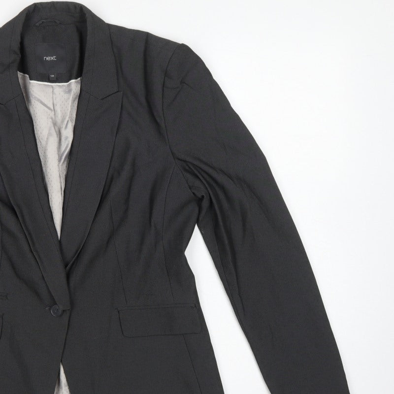 Next Women’s Black Size 12R Tailored Single-Breasted Blazer Jacket