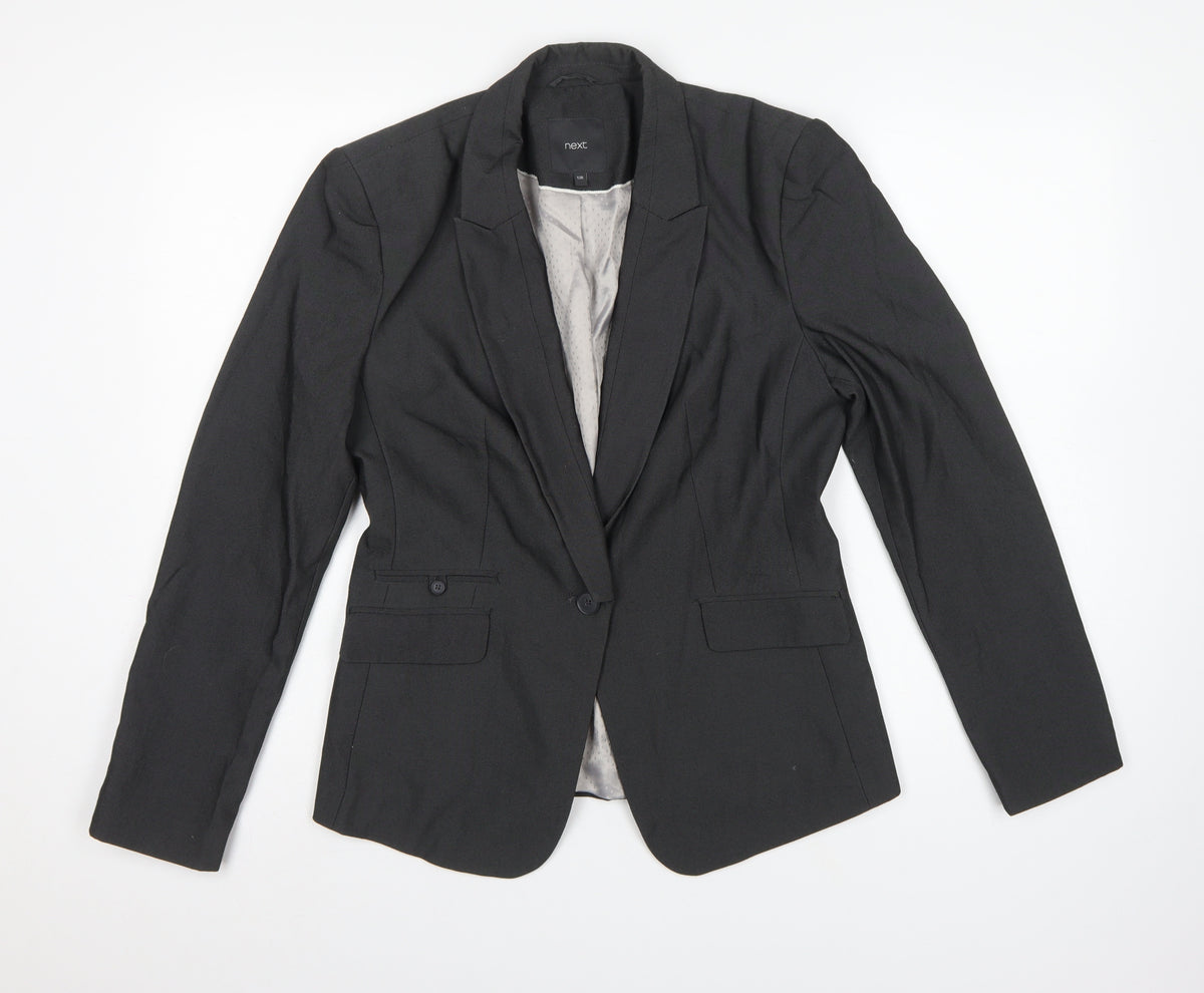 Next Women’s Black Size 12R Tailored Single-Breasted Blazer Jacket