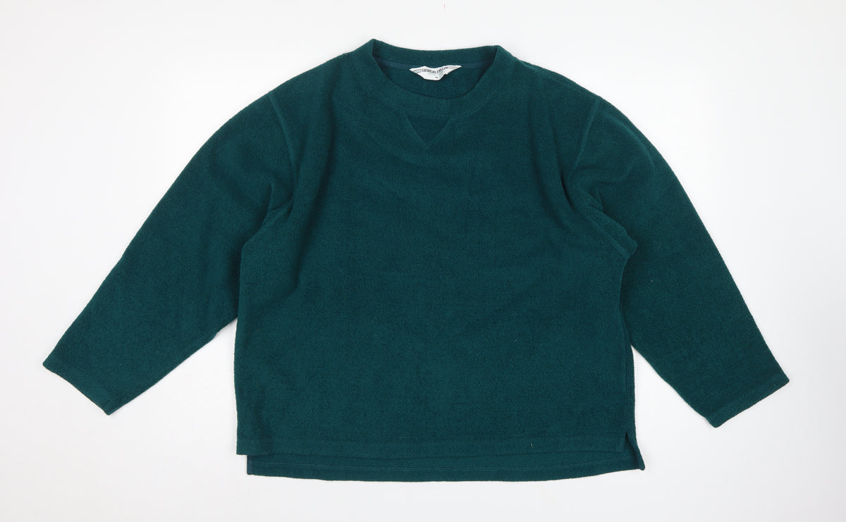 Giorgio Fellini Women Green M Fleece Pullover Sweatshirt Long Sleeve