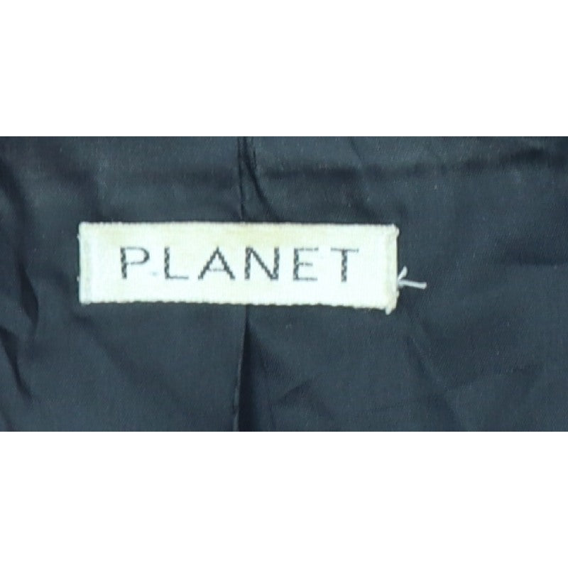 Planet Women Black Pinstripe Blazer UK 16 Tailored Lined Work Jacket