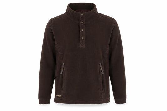 Toggi Men’s Brown XS Fleece Henley Sweatshirt High Neck Riding