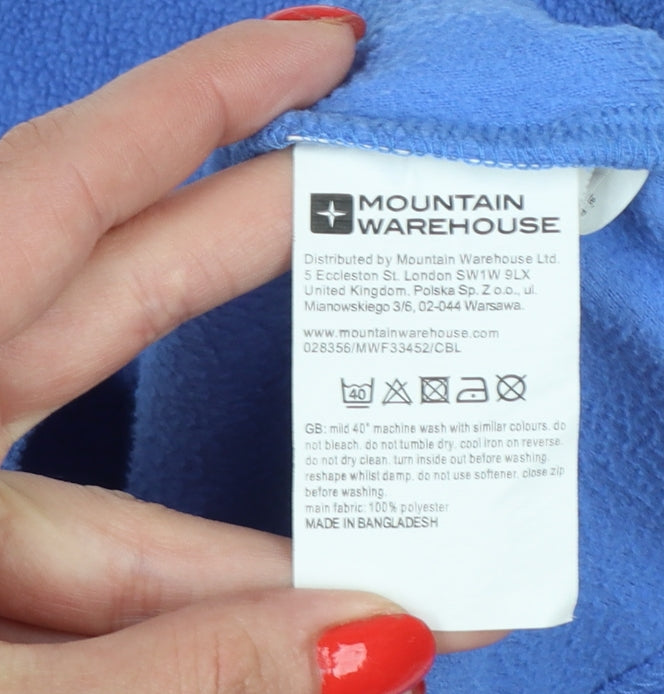 Mountain Warehouse Women Blue S Fleece 1/2 Zip High Neck Pullover Sweatshirt