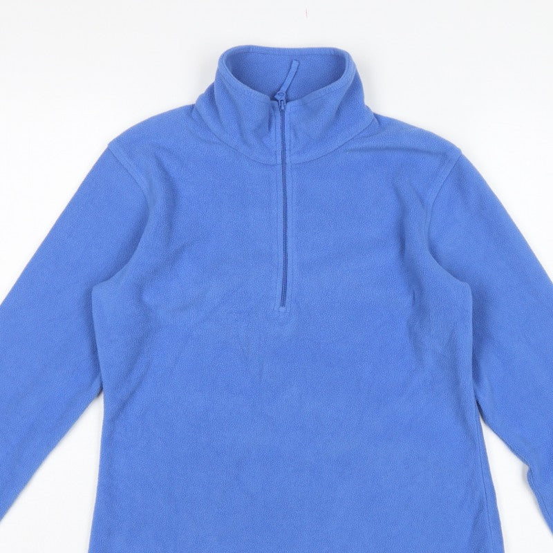 Mountain Warehouse Women Blue S Fleece 1/2 Zip High Neck Pullover Sweatshirt