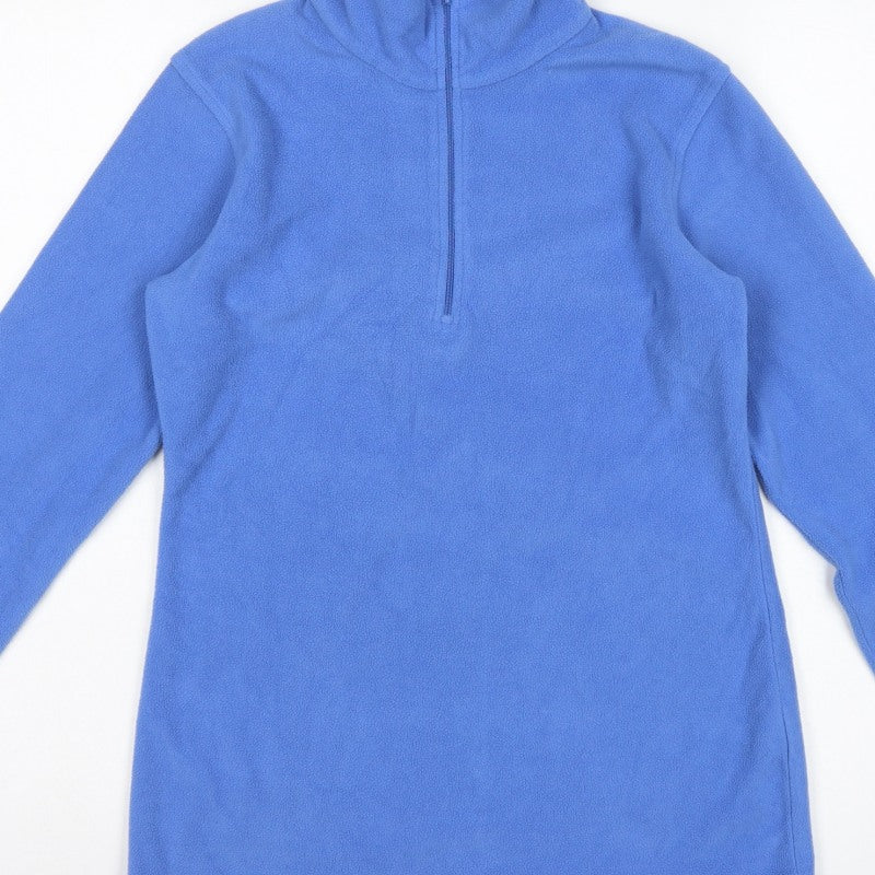 Mountain Warehouse Women Blue S Fleece 1/2 Zip High Neck Pullover Sweatshirt