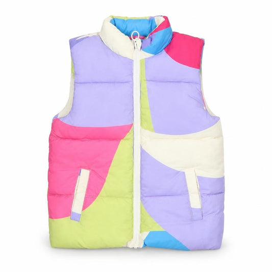 M&S Girls Multicoloured 5-6 Years Puffer Waistcoat Padded Full Zip