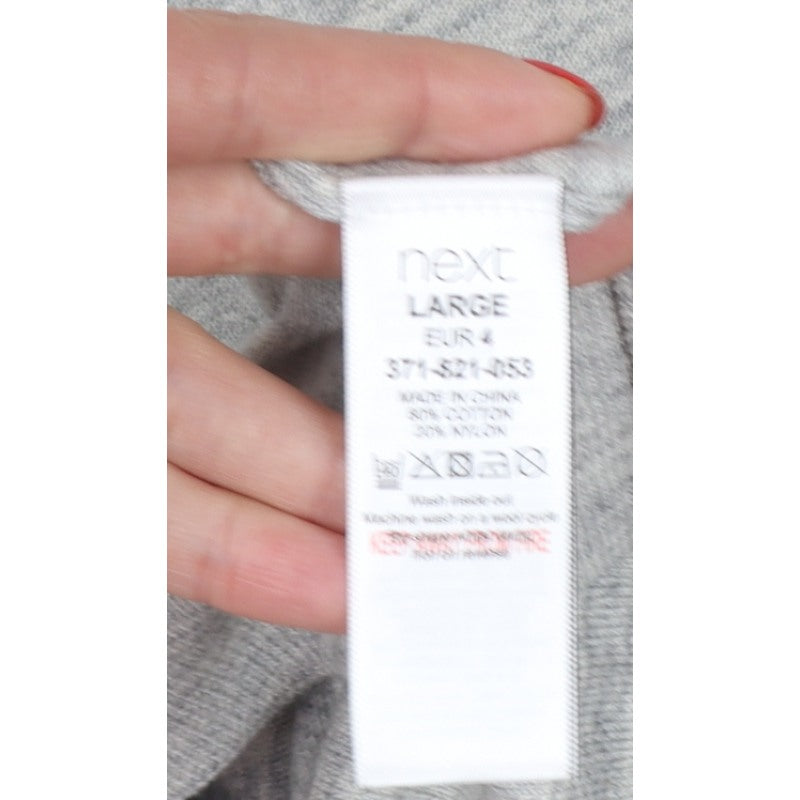 Next Men’s Grey Large V-Neck Fine Knit Cotton Blend Pullover Jumper