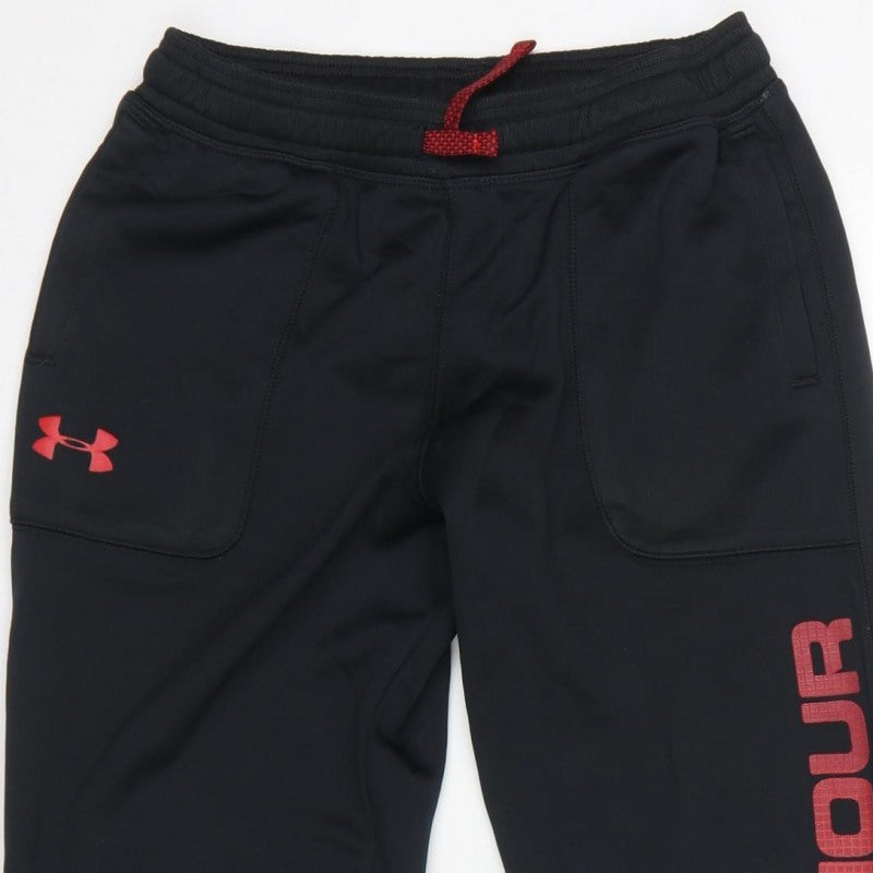 Under Armour Boys Black Red 14-15 Years ColdGear Jogger Sweatpants