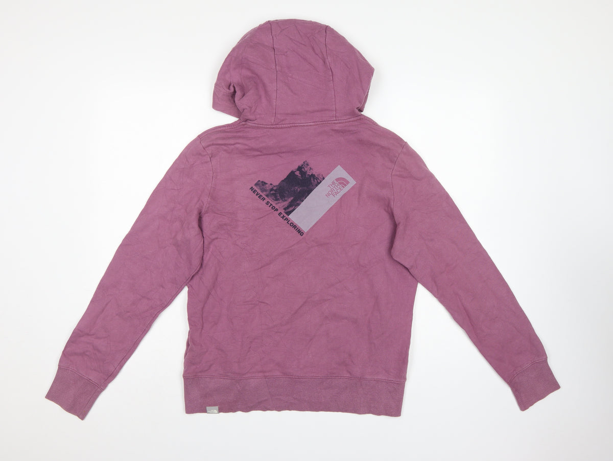 The North Face Women's Purple M Pullover Hoodie Logo Graphic Pocket