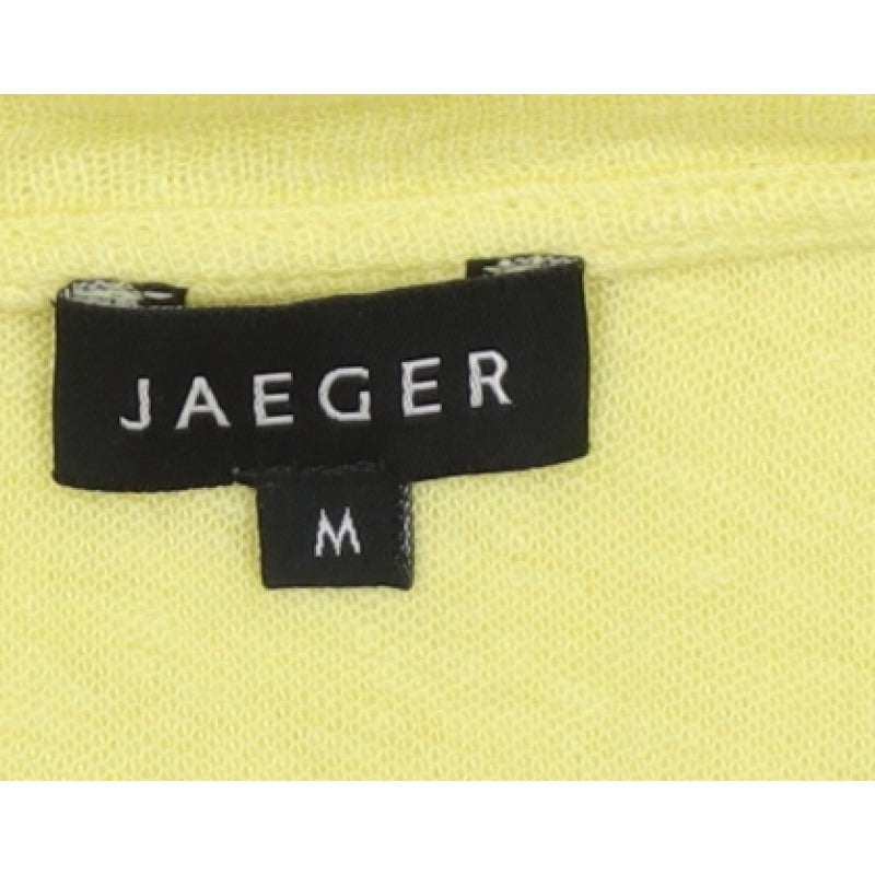 Jaeger Women Yellow M Basic Scoop Neck Pocket Jersey T-Shirt