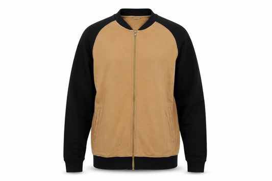 ASOS Men’s Beige Black Full Zip Bomber Sweatshirt XL