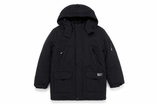 Marks and Spencer Boys Black 7-8 Years Hooded Padded Parka Coat