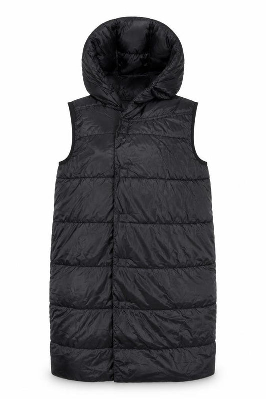 By Very Women’s Black Size 8 Long Hooded Quilted Puffer Gilet