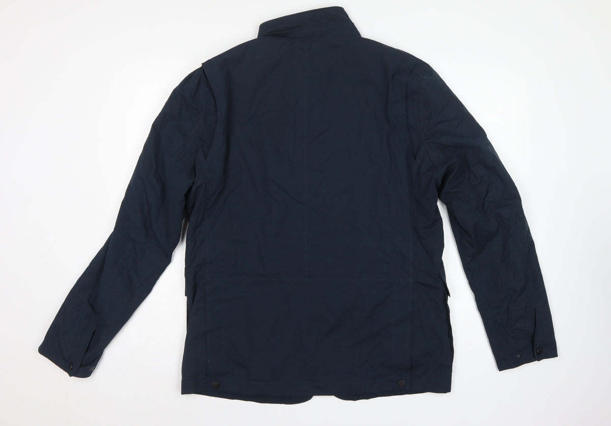 Marks and Spencer Men Blue M Basic Jacket Zip Snap Pockets