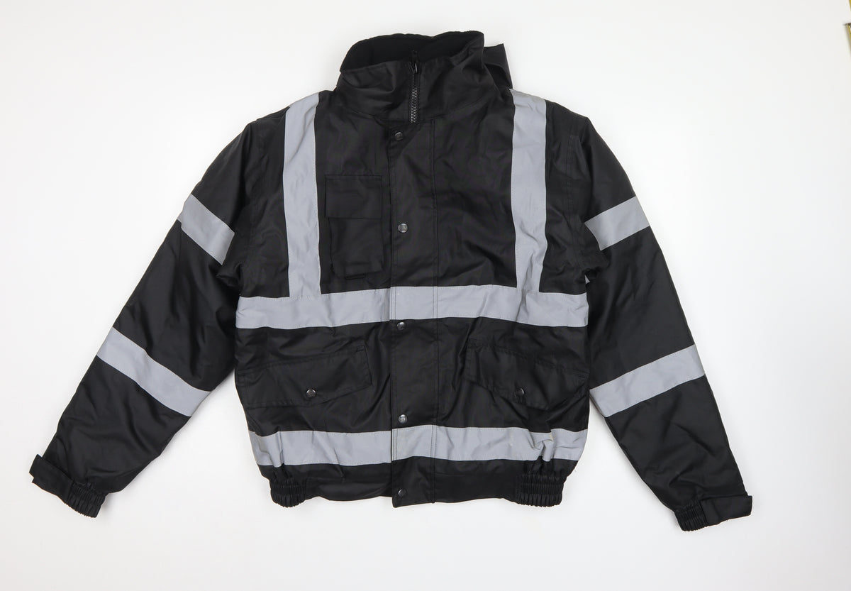 SuperTouch Men’s Black S Security Reflective Waterproof Bomber Workwear Jacket