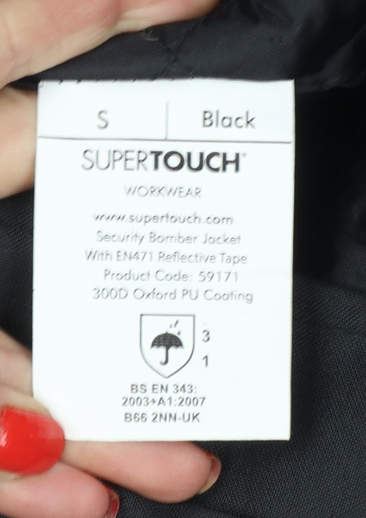 SuperTouch Men’s Black S Security Reflective Waterproof Bomber Workwear Jacket