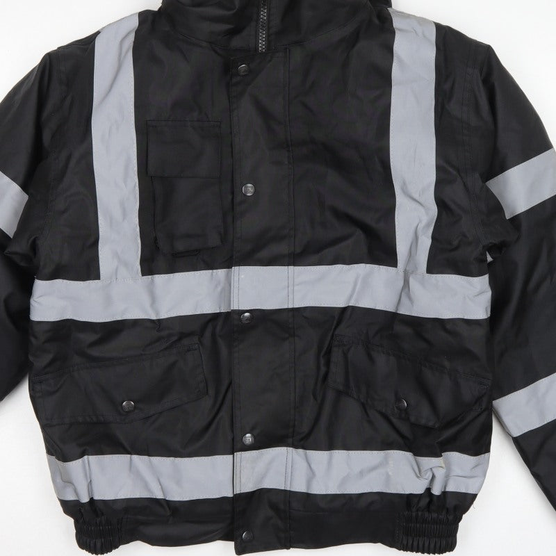 SuperTouch Men’s Black S Security Reflective Waterproof Bomber Workwear Jacket