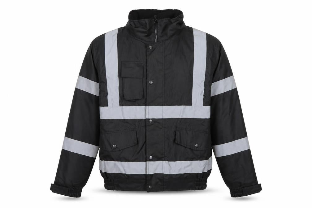 SuperTouch Men’s Black S Security Reflective Waterproof Bomber Workwear Jacket