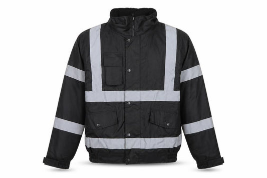 SuperTouch Men’s Black S Security Reflective Waterproof Bomber Workwear Jacket