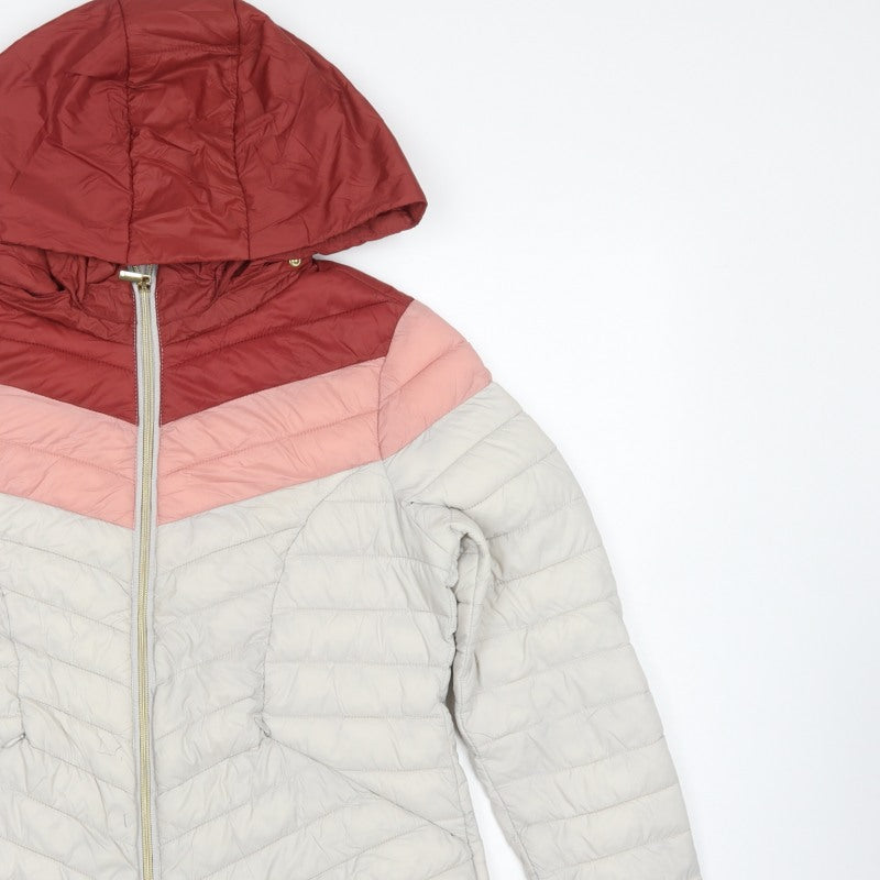 Next Women Multicoloured UK 14 Petite Hooded Quilted Puffer Jacket