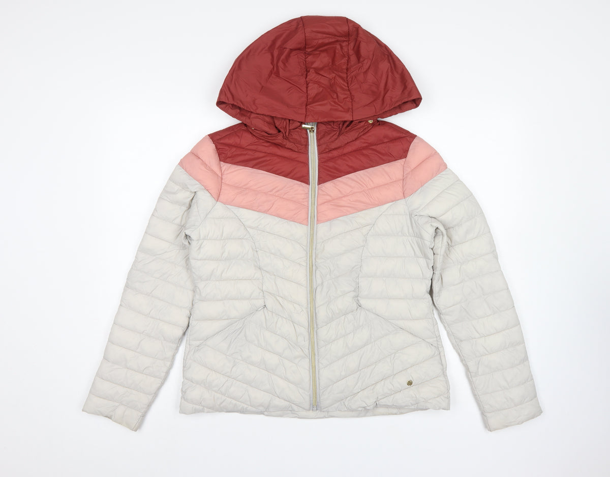 Next Women Multicoloured UK 14 Petite Hooded Quilted Puffer Jacket