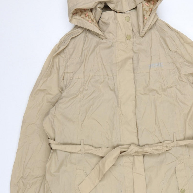 Regatta Womens Beige Size 20 Long Hooded Belted Parka Coat