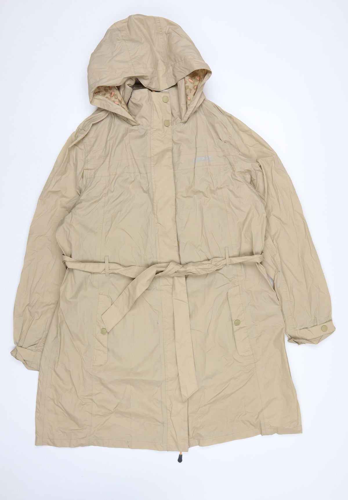 Regatta Womens Beige Size 20 Long Hooded Belted Parka Coat