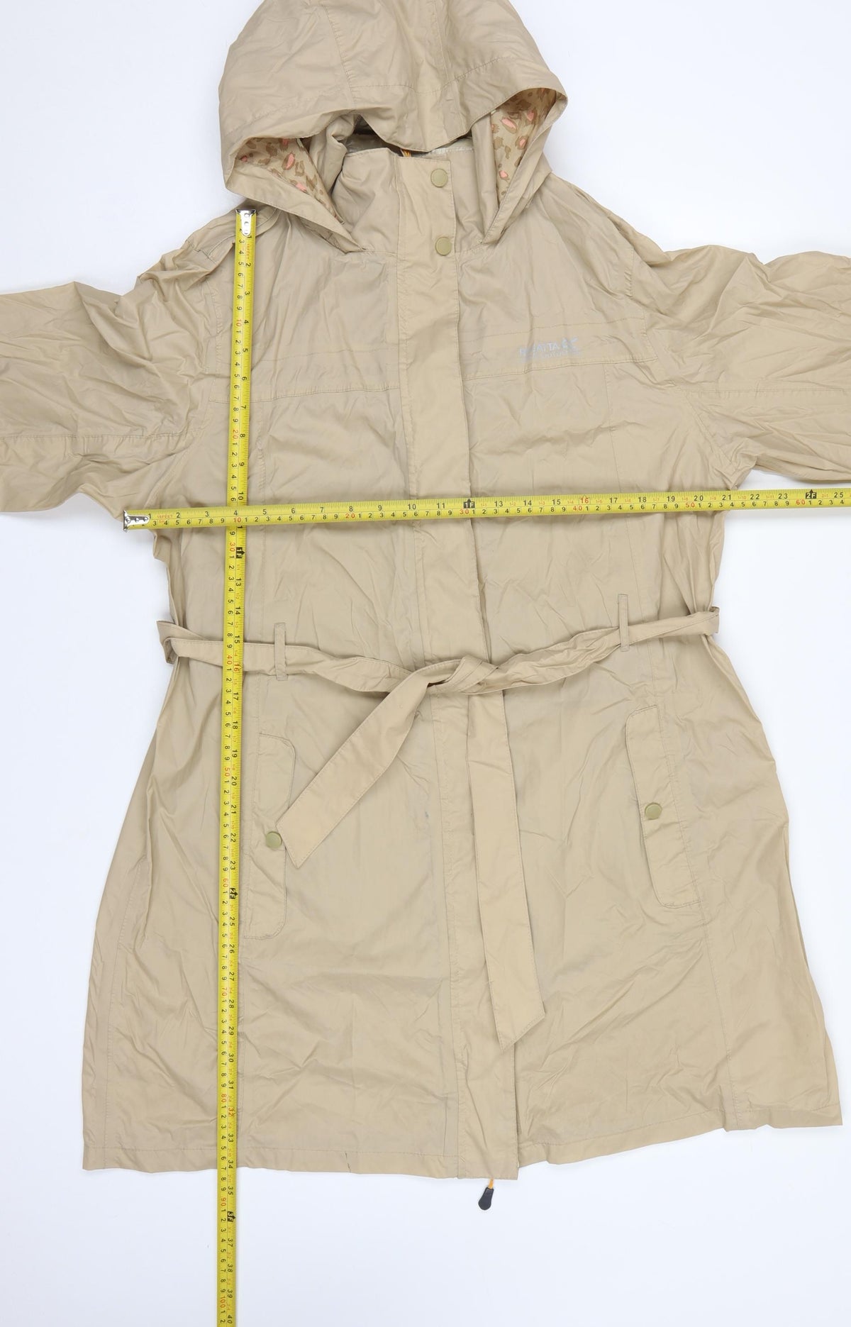 Regatta Womens Beige Size 20 Long Hooded Belted Parka Coat