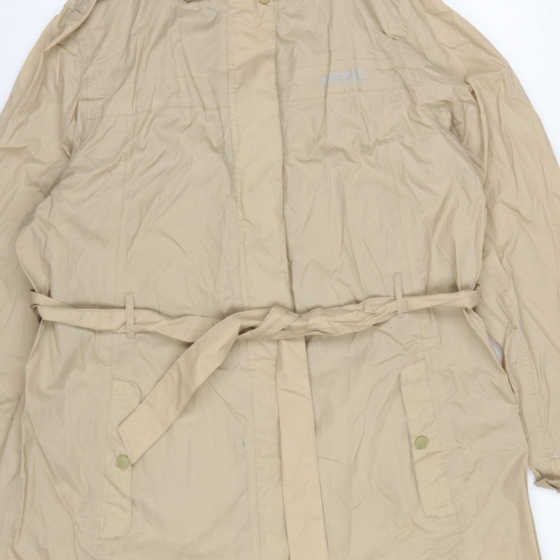 Regatta Womens Beige Size 20 Long Hooded Belted Parka Coat