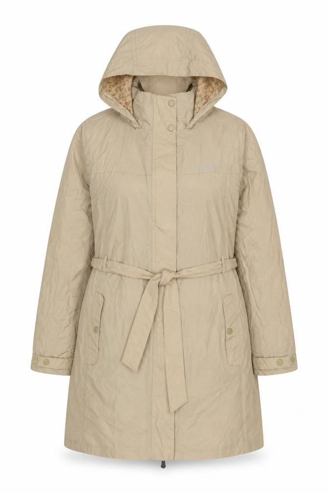 Regatta Womens Beige Size 20 Long Hooded Belted Parka Coat