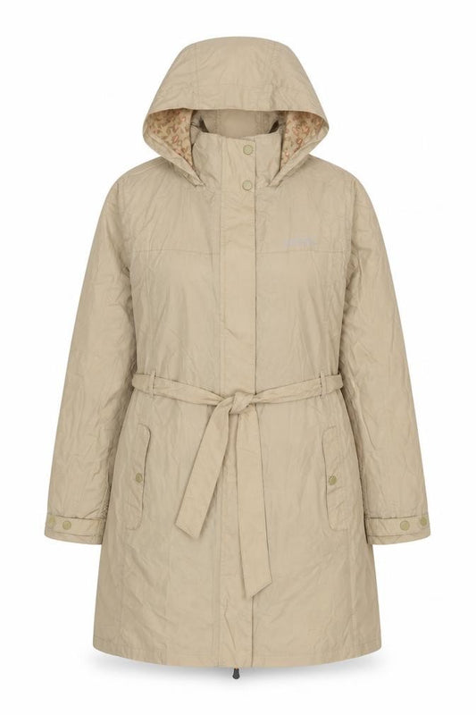 Regatta Womens Beige Size 20 Long Hooded Belted Parka Coat